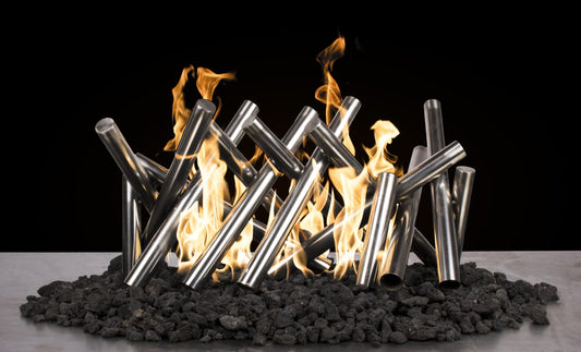 Polished Stainless Steel Logs - Kozy Korner Fire Pits