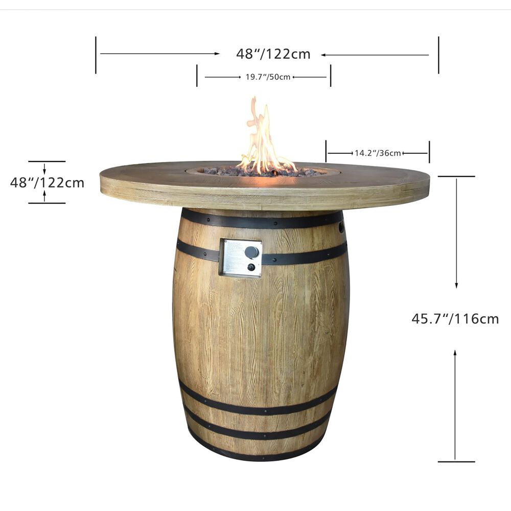 Elementi Lafite Barrel Fire Pit Table - Kozy Korner Fire Pits