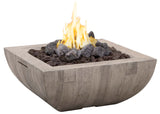 American Fyre Designs 36" Bordeaux Reclaimed Wood Square Fire Bowl - Kozy Korner Fire Pits