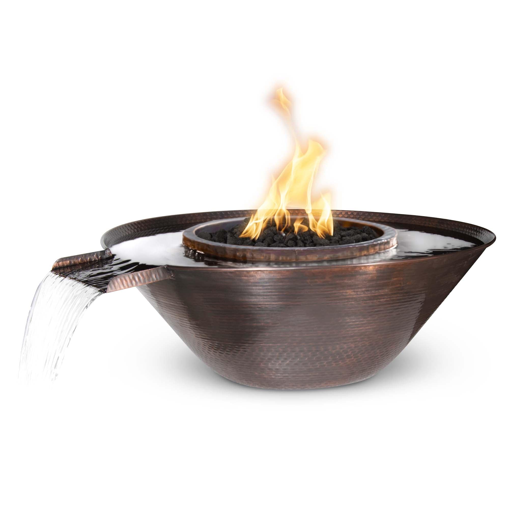 Remi Hammered Copper Fire & Water Bowl - Kozy Korner Fire Pits