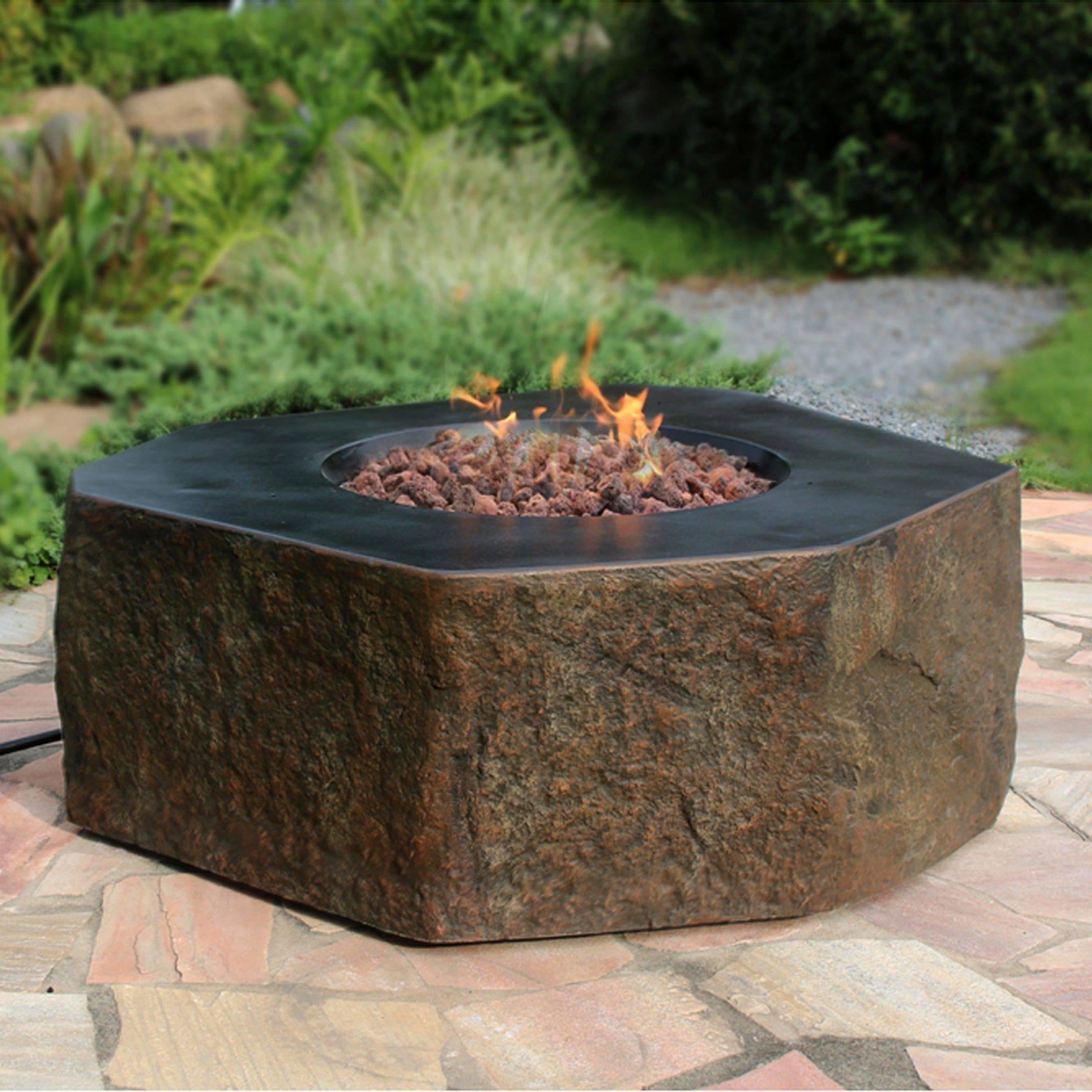 Elementi Columbia 42 in. Concrete Outdoor Fire Pit Table - Kozy Korner Fire Pits