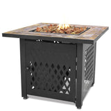 Endless Summer 30" Slate Tile Mantel Propane Gas Outdoor Fire Pit Table - Kozy Korner Fire Pits