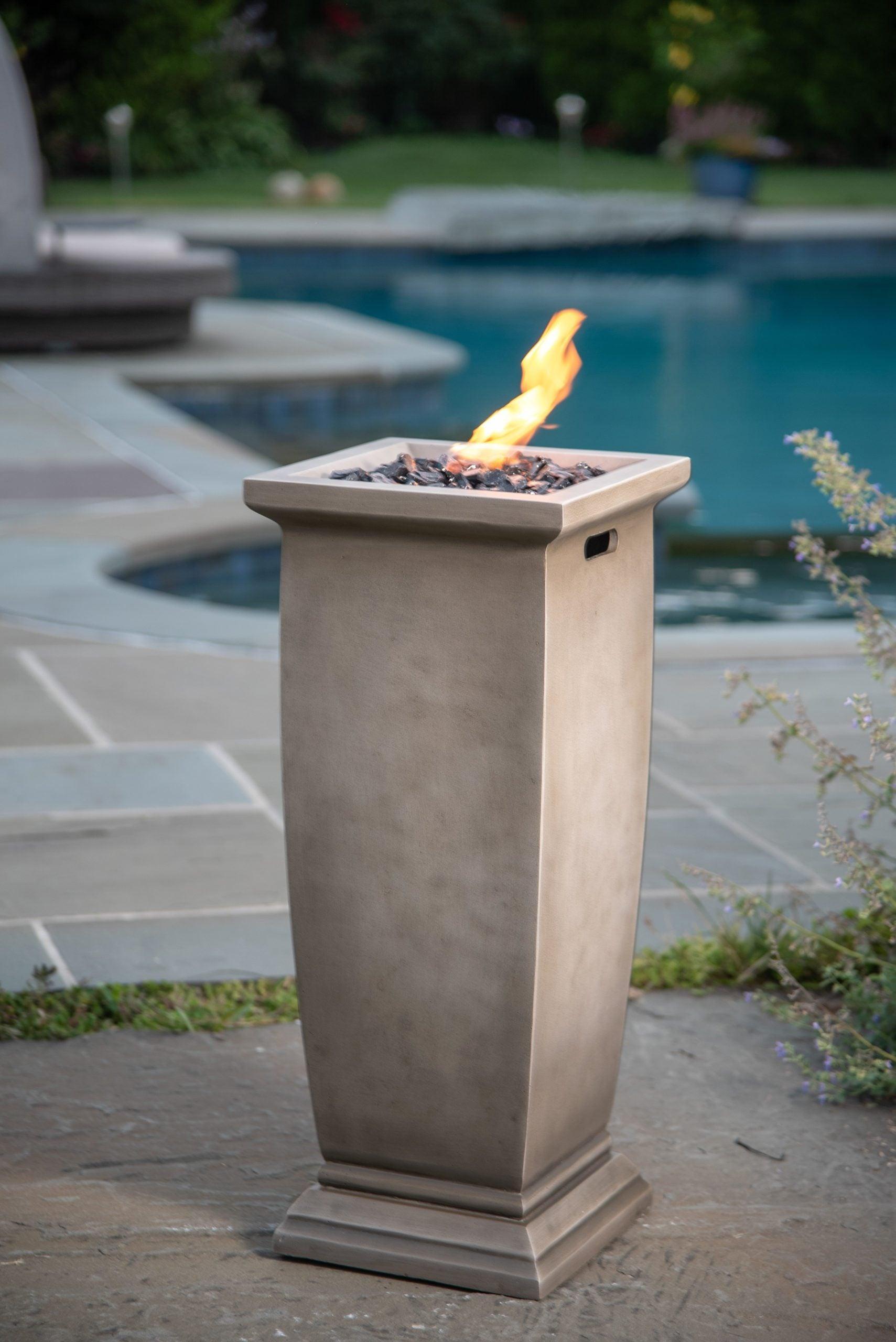 Endless Summer MGO LP Gas Outdoor Fire Column Set-Gray - Kozy Korner Fire Pits