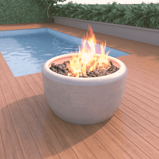 HearthCo 27 In. Concrete Outdoor Fire Bowl with Optional Stand - Kozy Korner Fire Pits