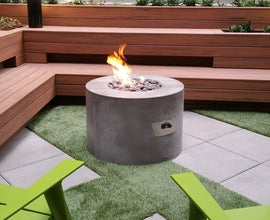 HearthCo Mt. St. Helens Round Concrete Outdoor Fire Pit - Kozy Korner Fire Pits