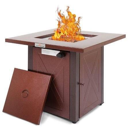 LEGACY HEATING 28IN Square Fire Pit, Hammered Golden Finish,50000BTU - Kozy Korner Fire Pits