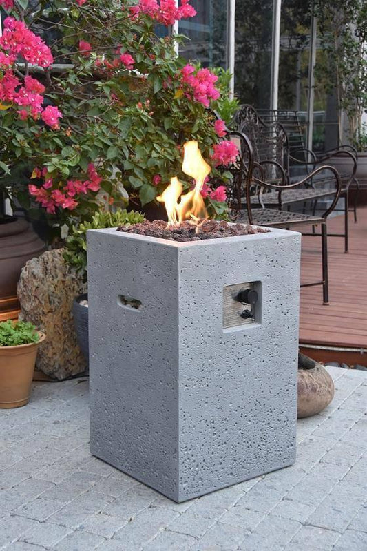 Modeno Boyle Concrete Propane Outdoor Fire Pit Column - Kozy Korner Fire Pits