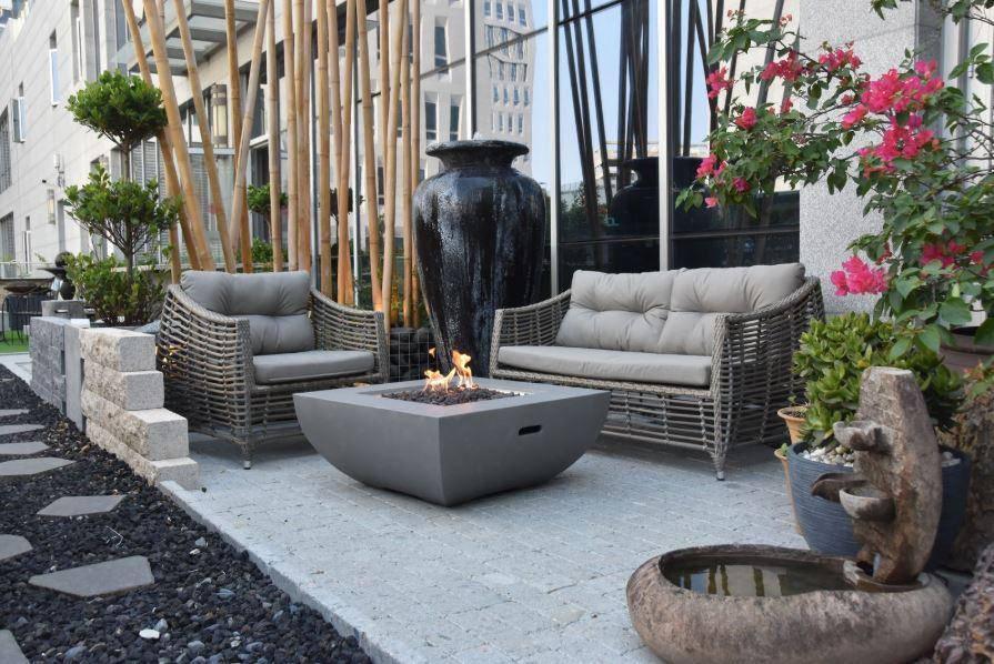 Modeno Westport 34 in. Concrete Outdoor Fire Table - Kozy Korner Fire Pits