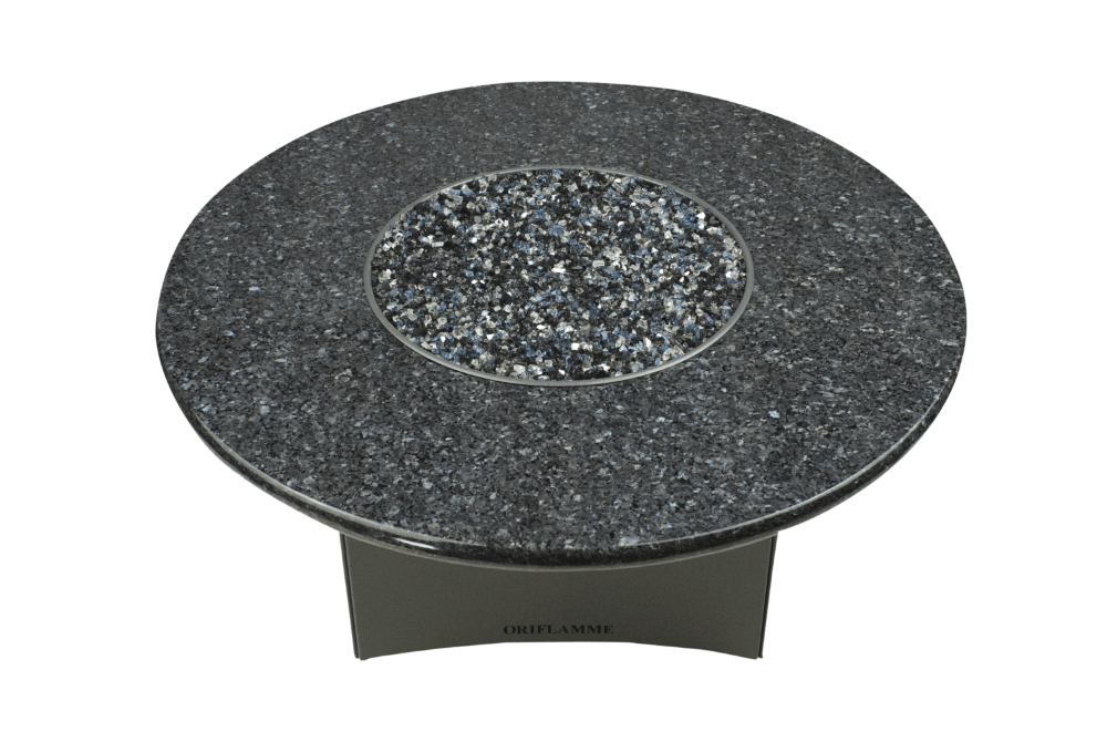 Oriflamme Blue Pearl Granite Fire Table - Round - Kozy Korner Fire Pits