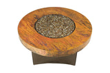 Oriflamme Natural Hammered Copper Propane Fire Table - Round - Kozy Korner Fire Pits