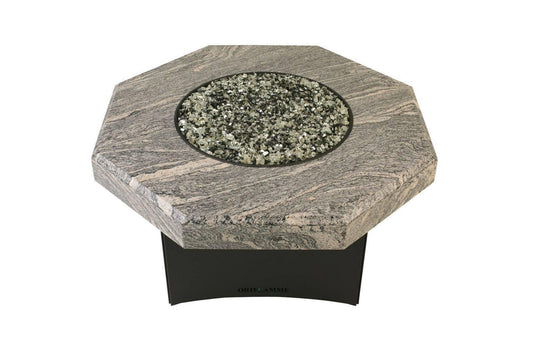 Oriflamme Silver Tiger Granite Propane Fire Table - Octagon - Kozy Korner Fire Pits